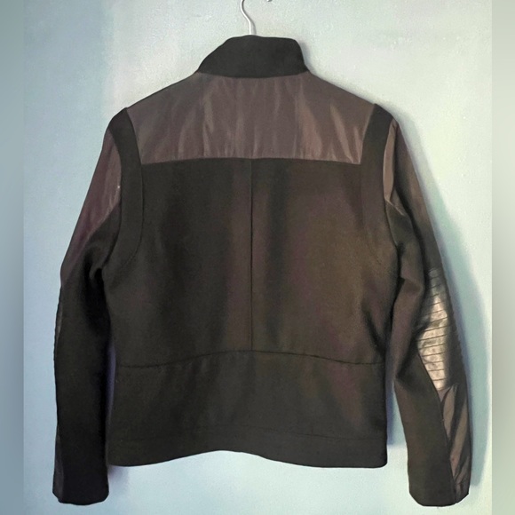 KENNETH COLE Reaction Moto style jacket, wool w/ vegan leather accents, Small. - Picture 4 of 6